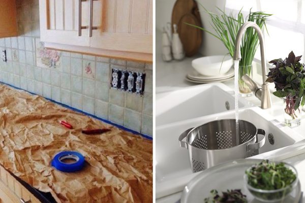 Кухня в хрущевке выглядела бомжатской, но мы сделали белую столешницу-подоконник, интерьер стал изысканным и свежим