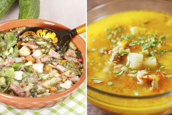 Окрошка надоела до ужаса, придумал летний суп, щедро посыпаю сухариками