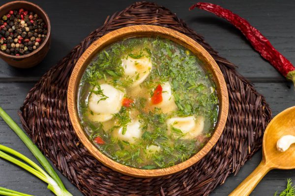 Рецепт овощного супа с сырными шариками