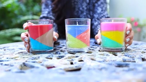 как сделать свечку из мелков