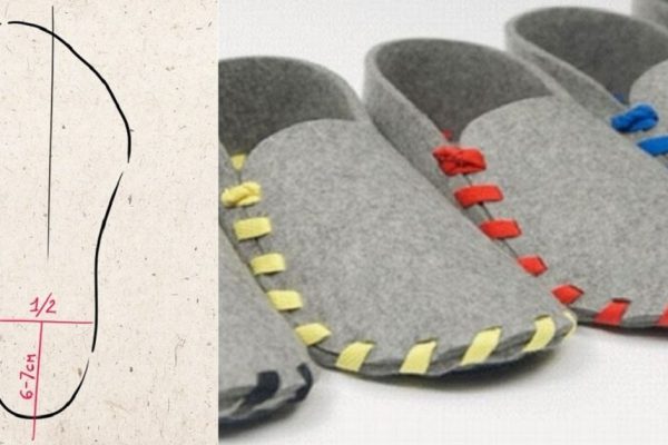 Как сделать тапочки из войлока