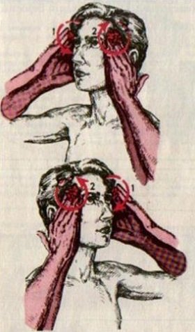 массаж височной части лба