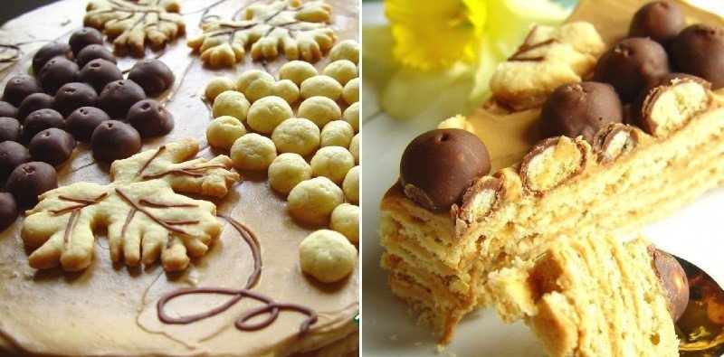 домашний торт из коржей со сгущенкой