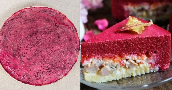 торт из сельди и грибов