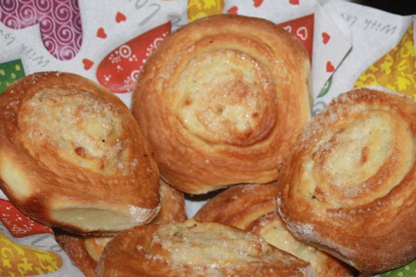 Рецепт  творожных улиток без масла и без дрожжей