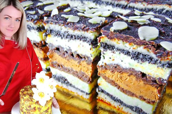 Творожный торт «Вышиванка», благодаря кофейной прослойке десерт изящный, как из ресторана