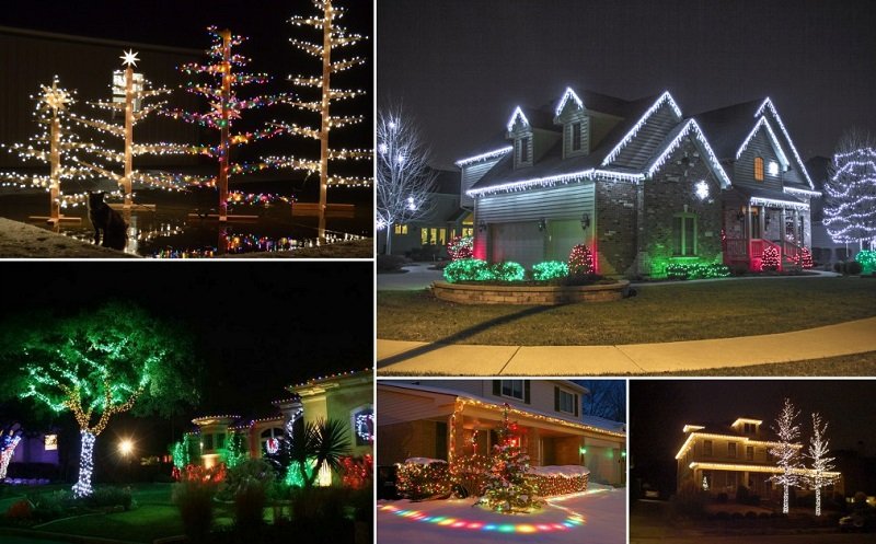 новогодний декор двора