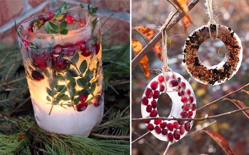 идеи украшения двора к новому году