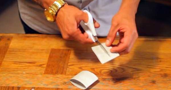 Он просто разрезал картонный вкладыш из туалетной бумаги… А получил потрясающий результат!