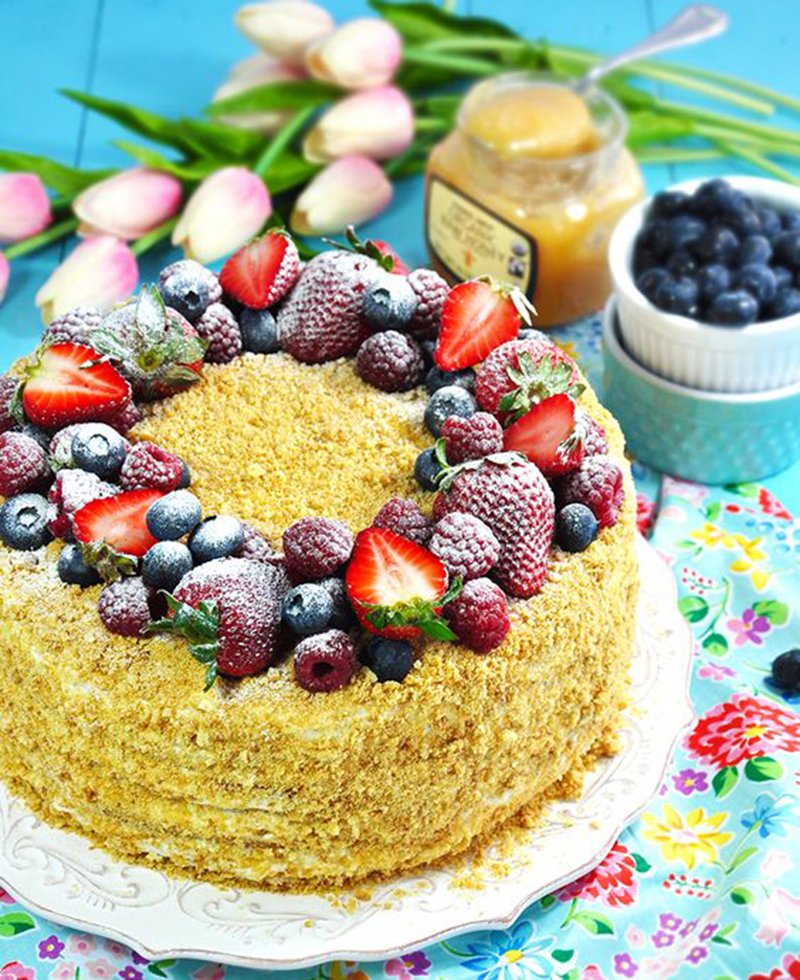 Торт с фруктами и ягодами своими руками рецепт с фото пошагово