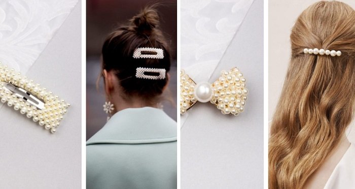 жемчуг на заколках