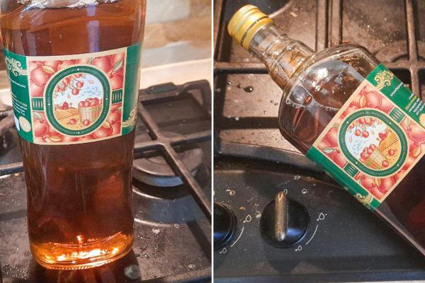 Мою газовую плиту яблочным уксусом с истекшим сроком годности, убирает даже застарелую грязь