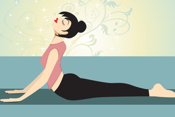 Yoga Girl (doing the Cobra Pose or Bhujangasana)