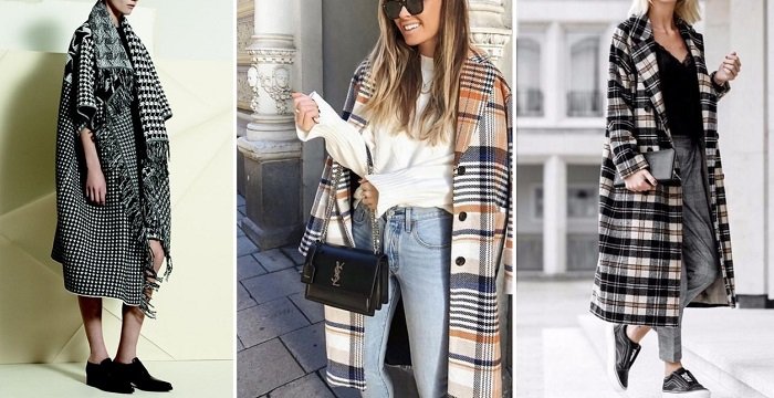 клетчатое пальто