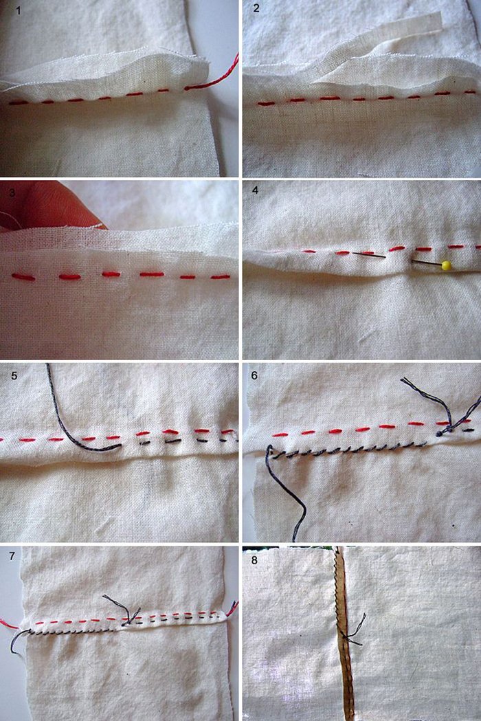 Подрубочный шов вручную фото пошагово