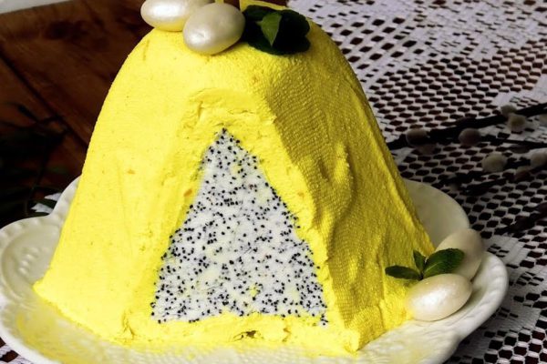 Такой роскошной творожной пасхи родные еще не пробовали, разрез впечатляет