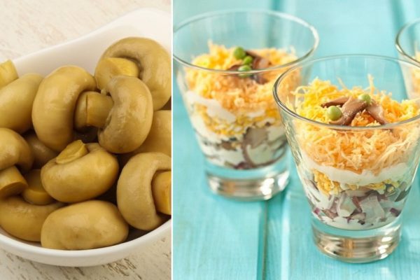 Рецепт салата с курицей и грибами