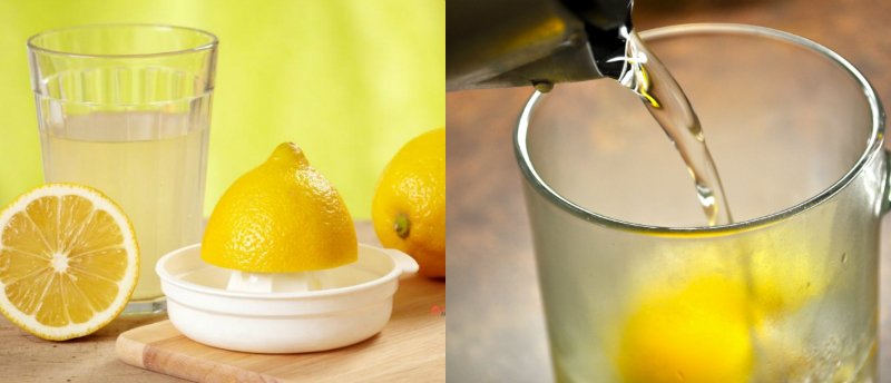 теплая вода с лимонным соком