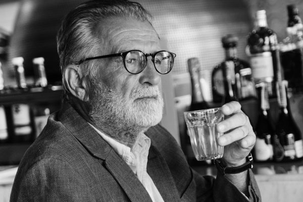 Senior Man Hangout Drinking Alcohol Night Club Concept