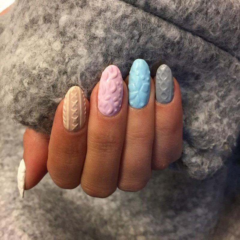 вязаный маникюр