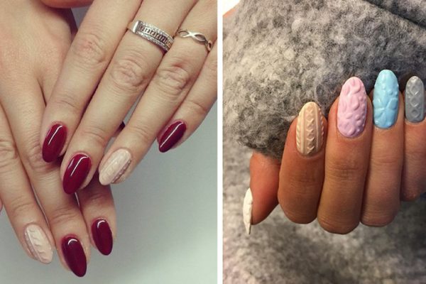 Вязаные ногти — настоящий хит этой зимы! Стильный маникюр для любителей теплых свитеров.