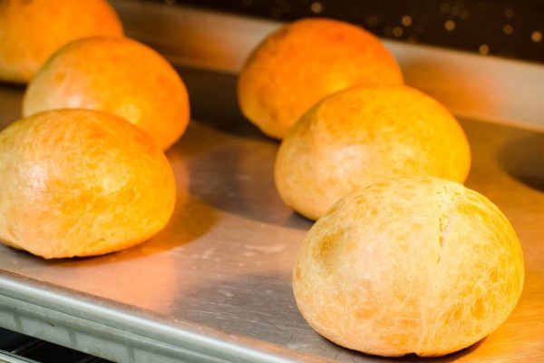 Homemade buns in the oven