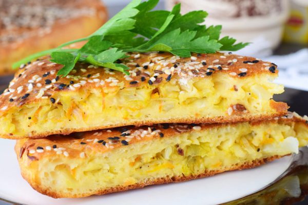 Рецепт заливного пирога с капустой