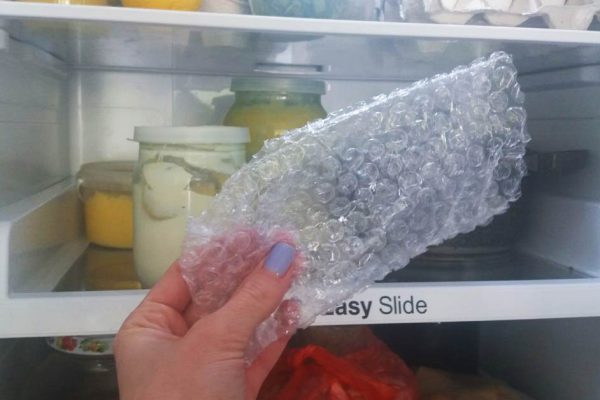 Прозорливая хозяйка всегда хранит пузырчатую пленку в холодильнике и тебе советует делать так же