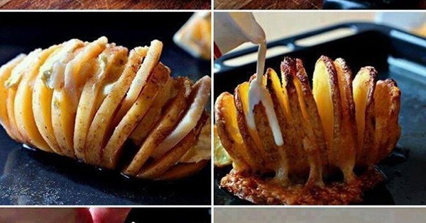 Вот так ты сделаешь запеченный картофель не только очень вкусным, но и аппетитным на вид!