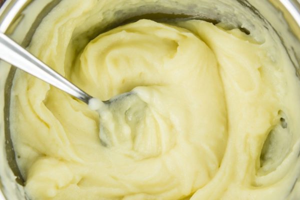 Fresh made Mash on a vintage background (close-up shot)