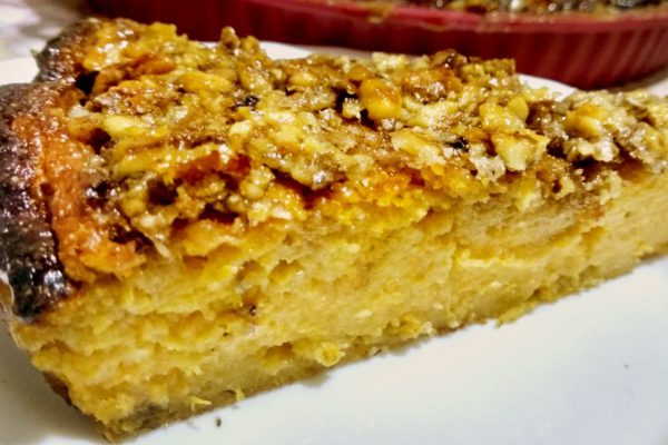 Рецепт запеканки из тыквы с творогом и орехами