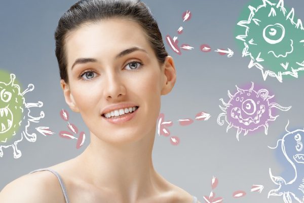 beauty woman on the blue background