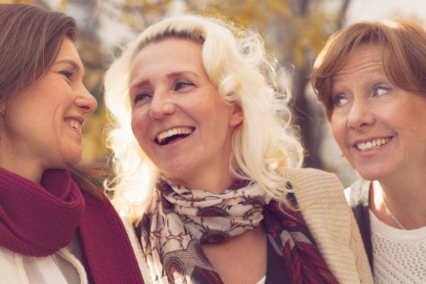 Happy group of mature women having fun