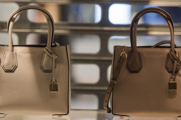 Woman purses in a store in Paris