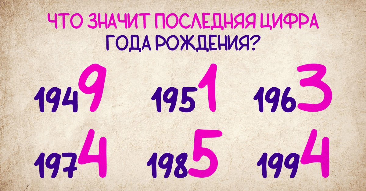 Значение года рождения 9. Последняя цифра года рождения. Что означает последняя цифра года рождения. Цифры года. Последняя цифра дня рождения.